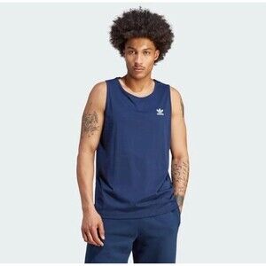 adidas Originals Men's Trefoil Essentials Tank Top Size Small Navy Blue